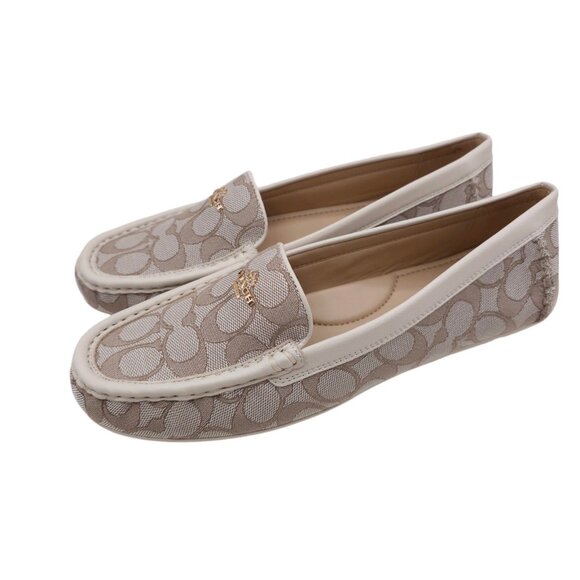 COACH Marley Driver Signature Loafer STONE CHALK Canvas NEW WITHOUT BOX 10B - Picture 1 of 8